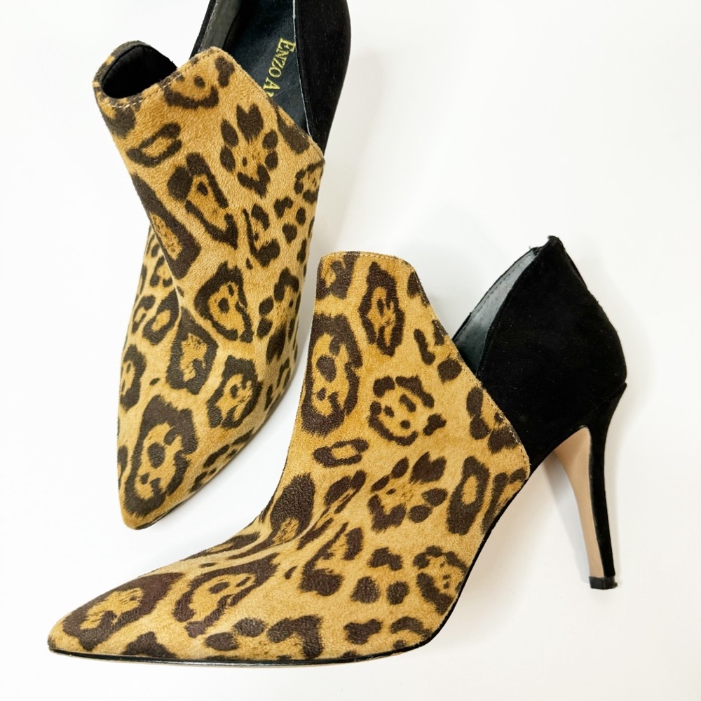 Enzo Angiolini Reatha Leopard Print Stiletto Booties